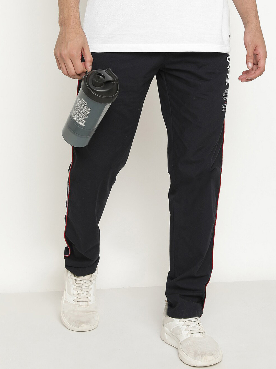 

Octave Men Regular Fit Mid-Rise Cotton Track Pants, Navy blue
