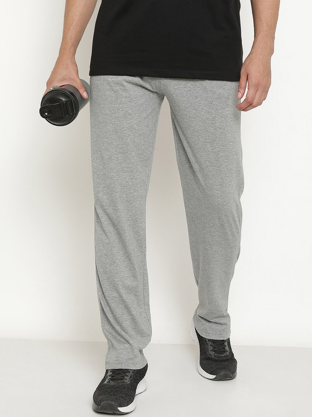 

Octave Men Plus Size Mid-Rise Cotton Track Pants, Grey