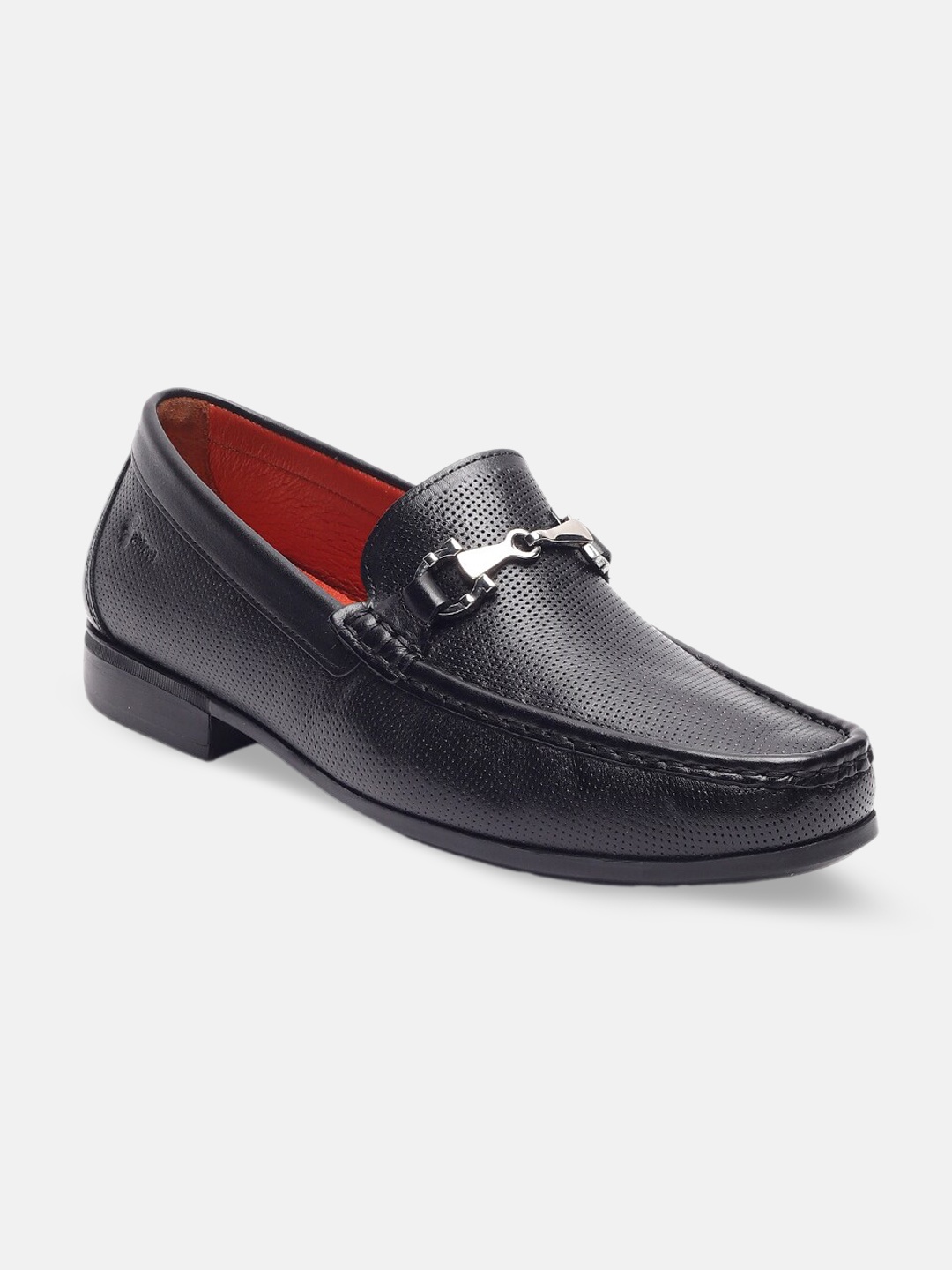 

GABICCI Men Perforated Leather Formal Loafers, Black