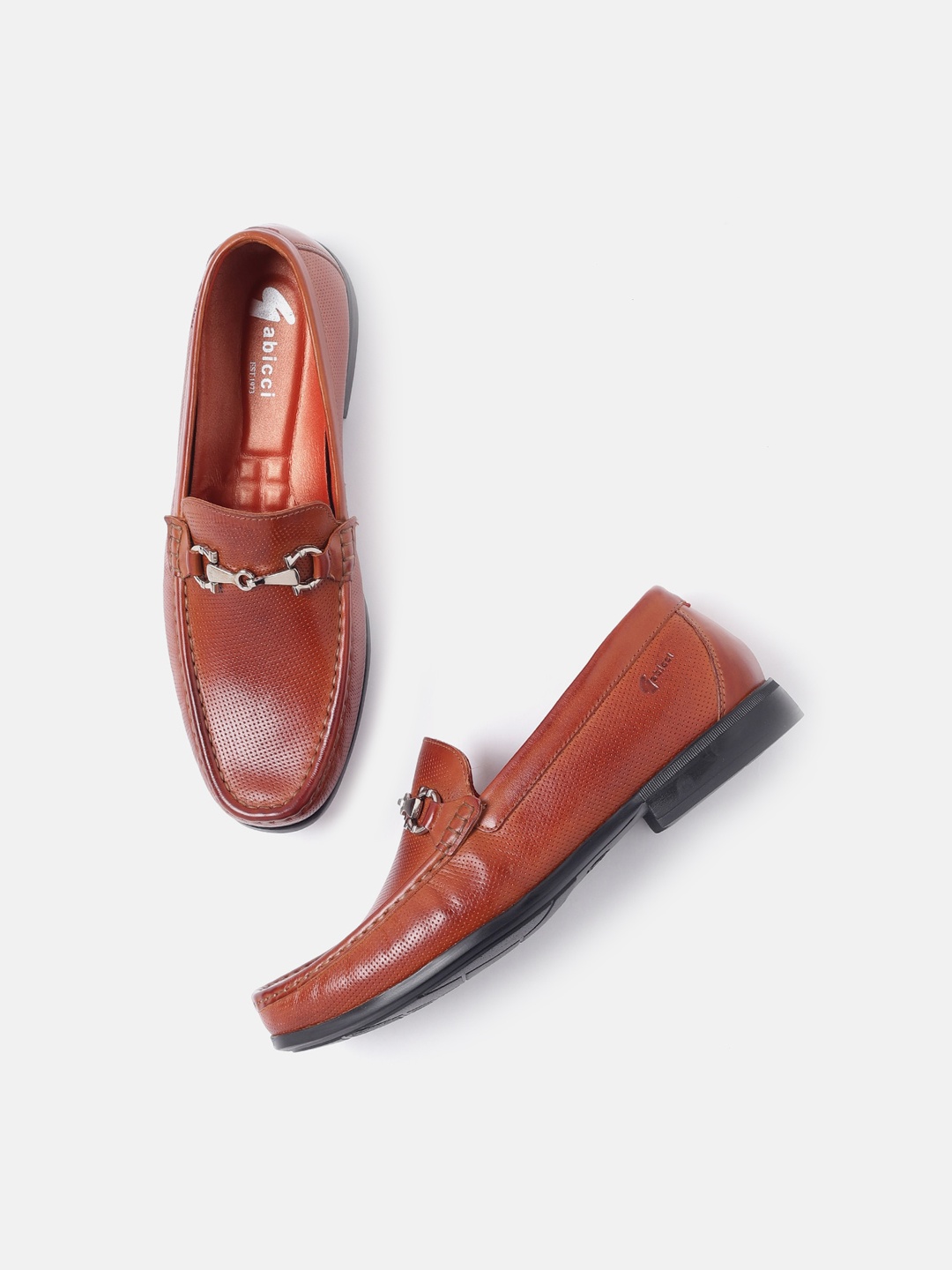 

GABICCI Men Textured Leather Lightweight Durable Formal Loafers, Tan