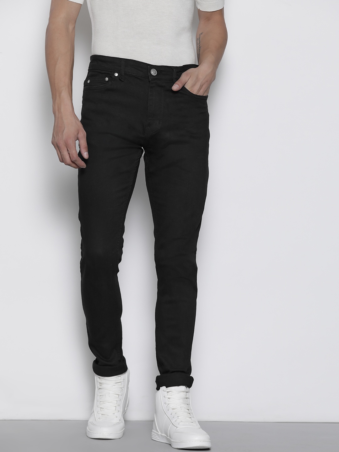 

BRAVE SOUL Men Skinny Fit Stretchable Jeans, Black