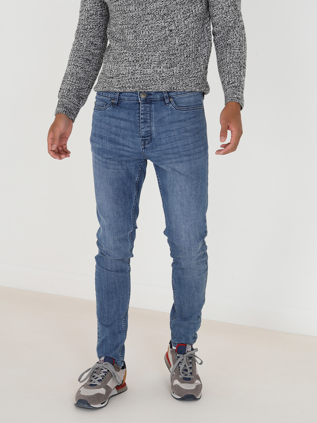 

BRAVE SOUL Men Super Skinny Fit Light Fade Stretchable Jeans, Blue