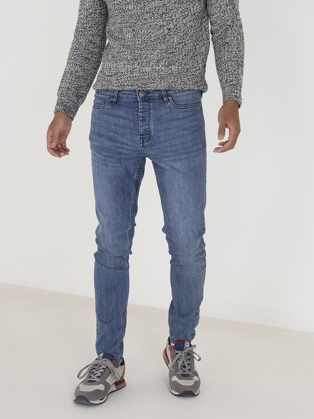 

BRAVE SOUL Men Super Skinny Fit Light Fade Stretchable Jeans, Blue