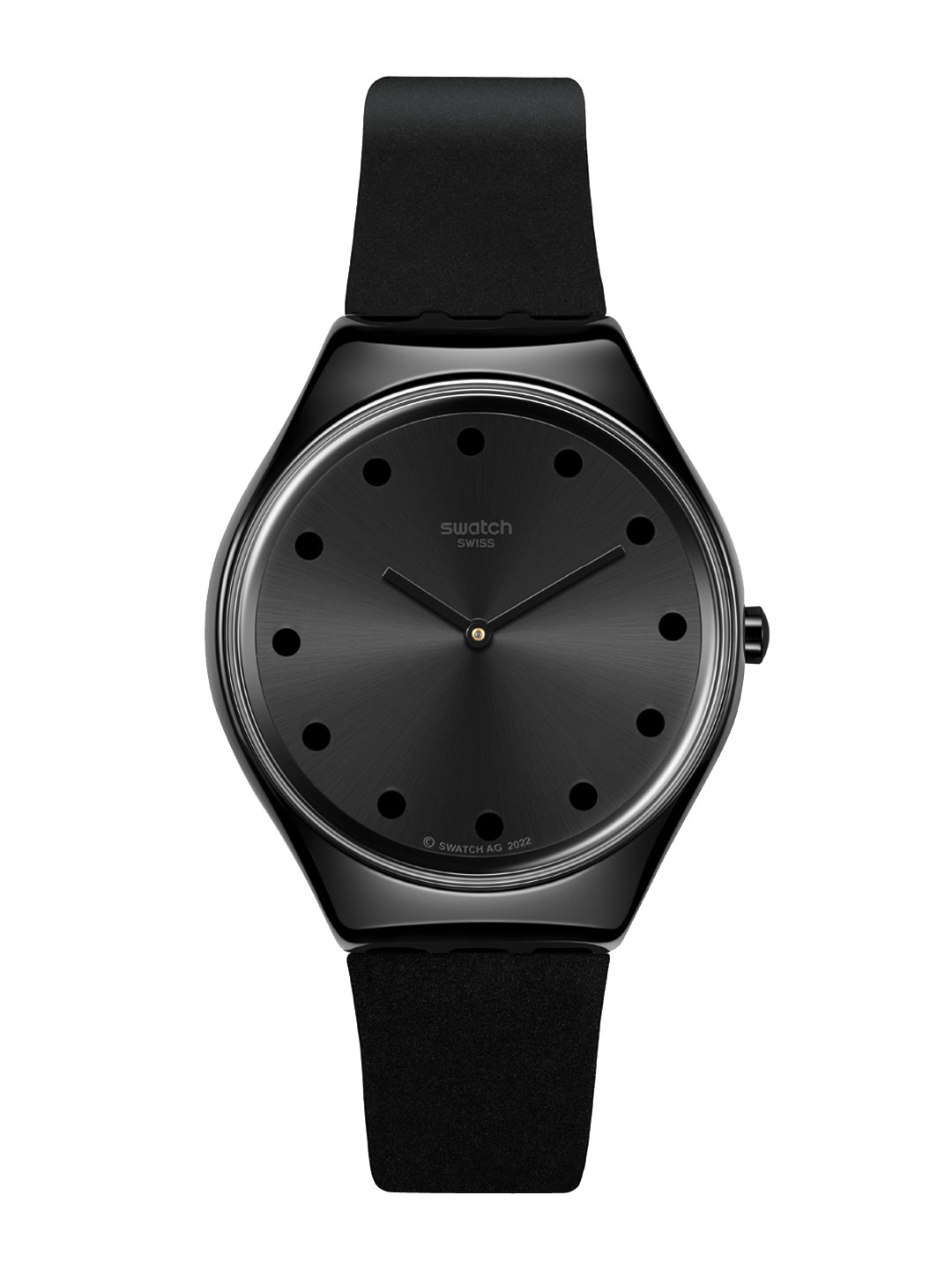 

Swatch Women Embellished Dial & Leather Straps Analogue Watch SYXB106, Black
