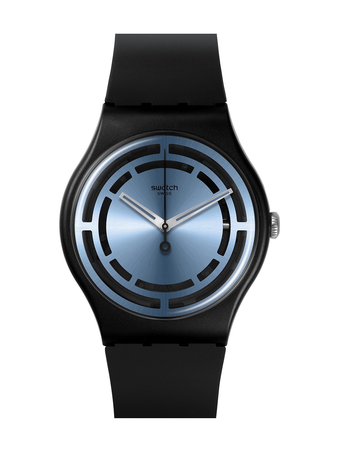 

Swatch Round Dial Reset Time Analogue Formal Watch SO32B118, Black