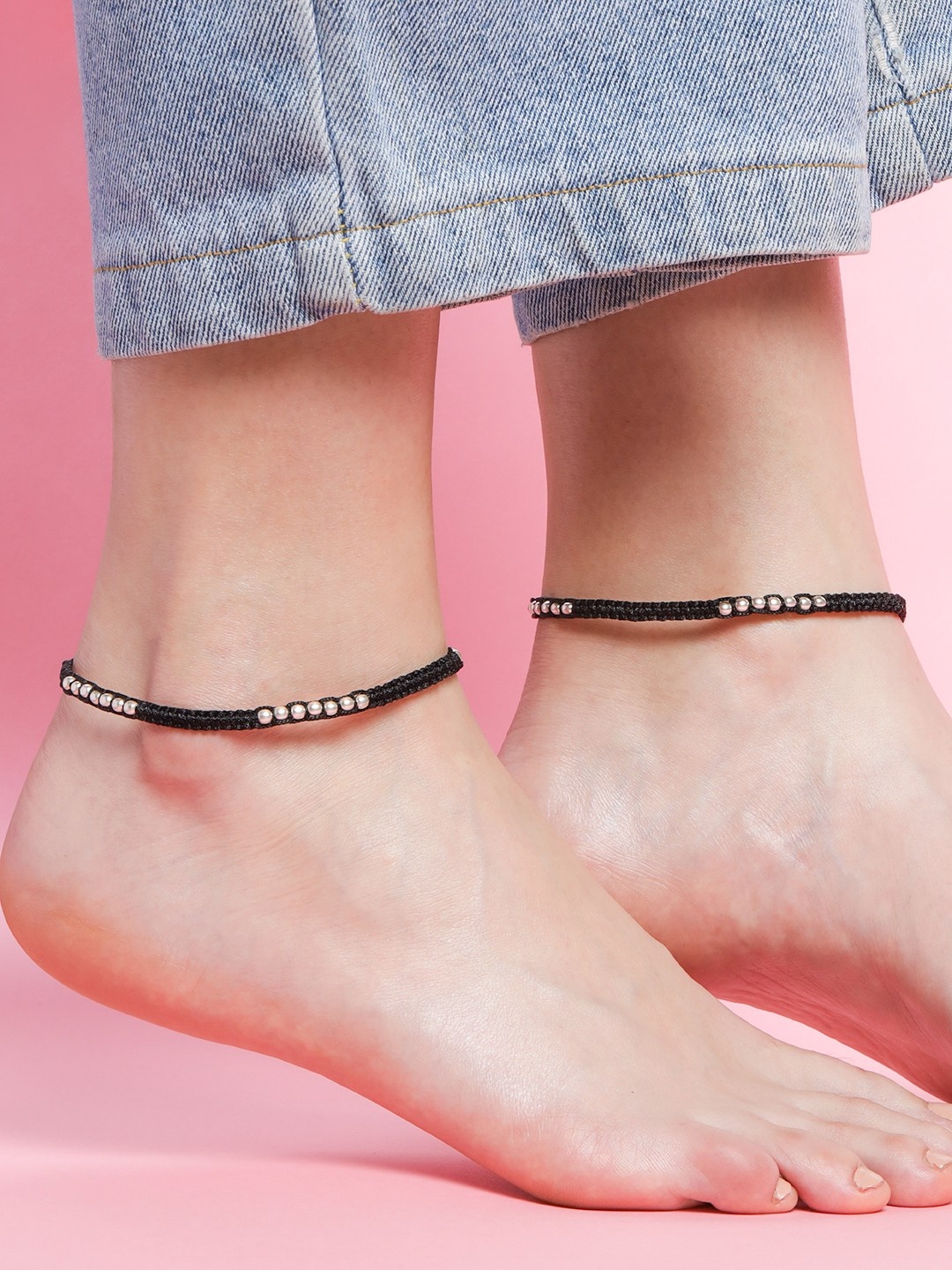 

Zavya Pack Of 2 925 Silver-Plated Anklets