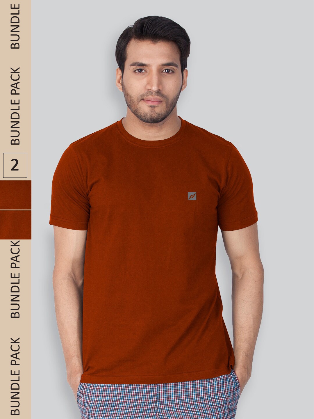 

LUX NITRO Pack Of 2 Round Neck Anti Odour Regular Fit T-Shirts, Maroon