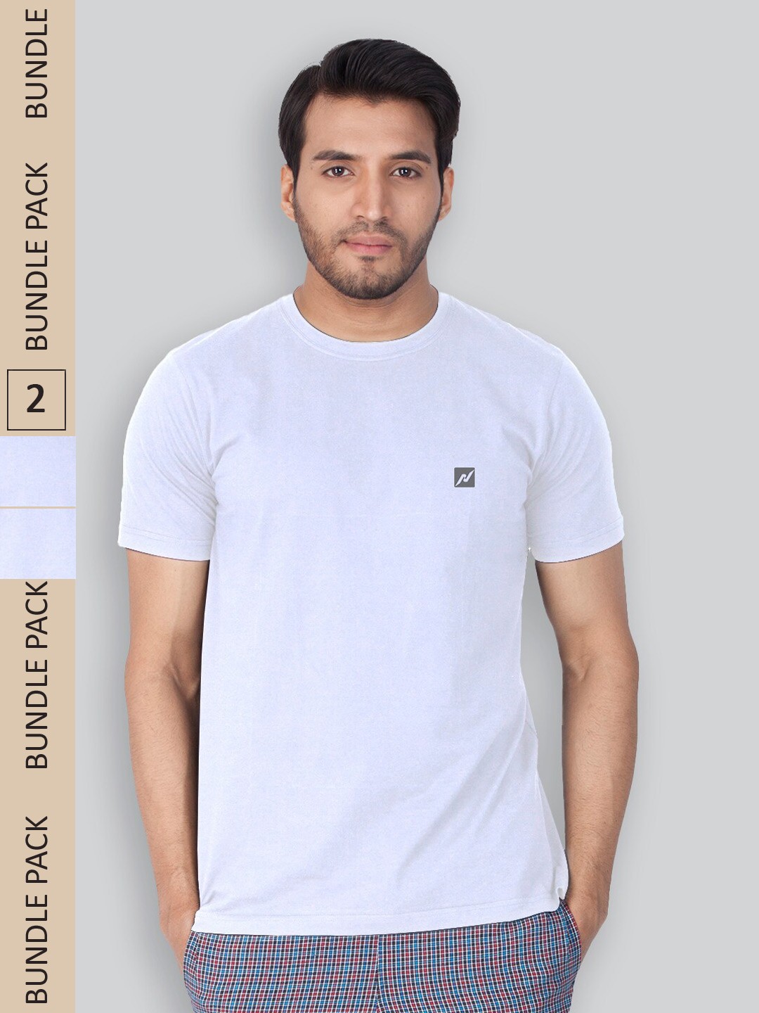 

LUX NITRO Pack of 2 Round Neck Anti Odour T-shirts, White
