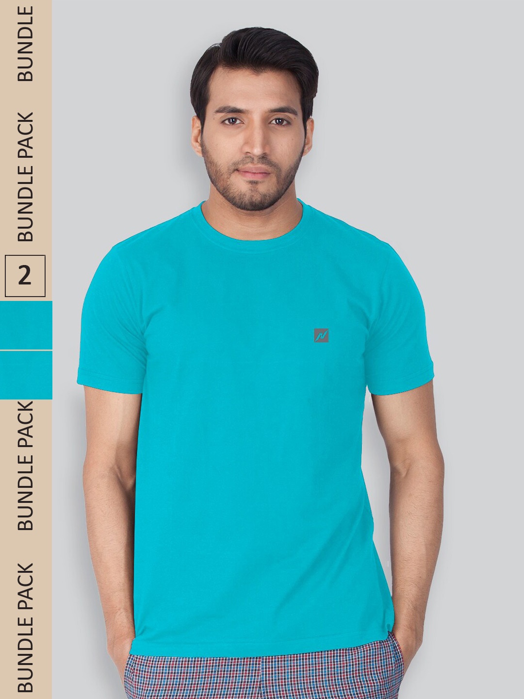 

LUX NITRO Pack of 2 Round Neck Anti Odour T-shirts, Blue