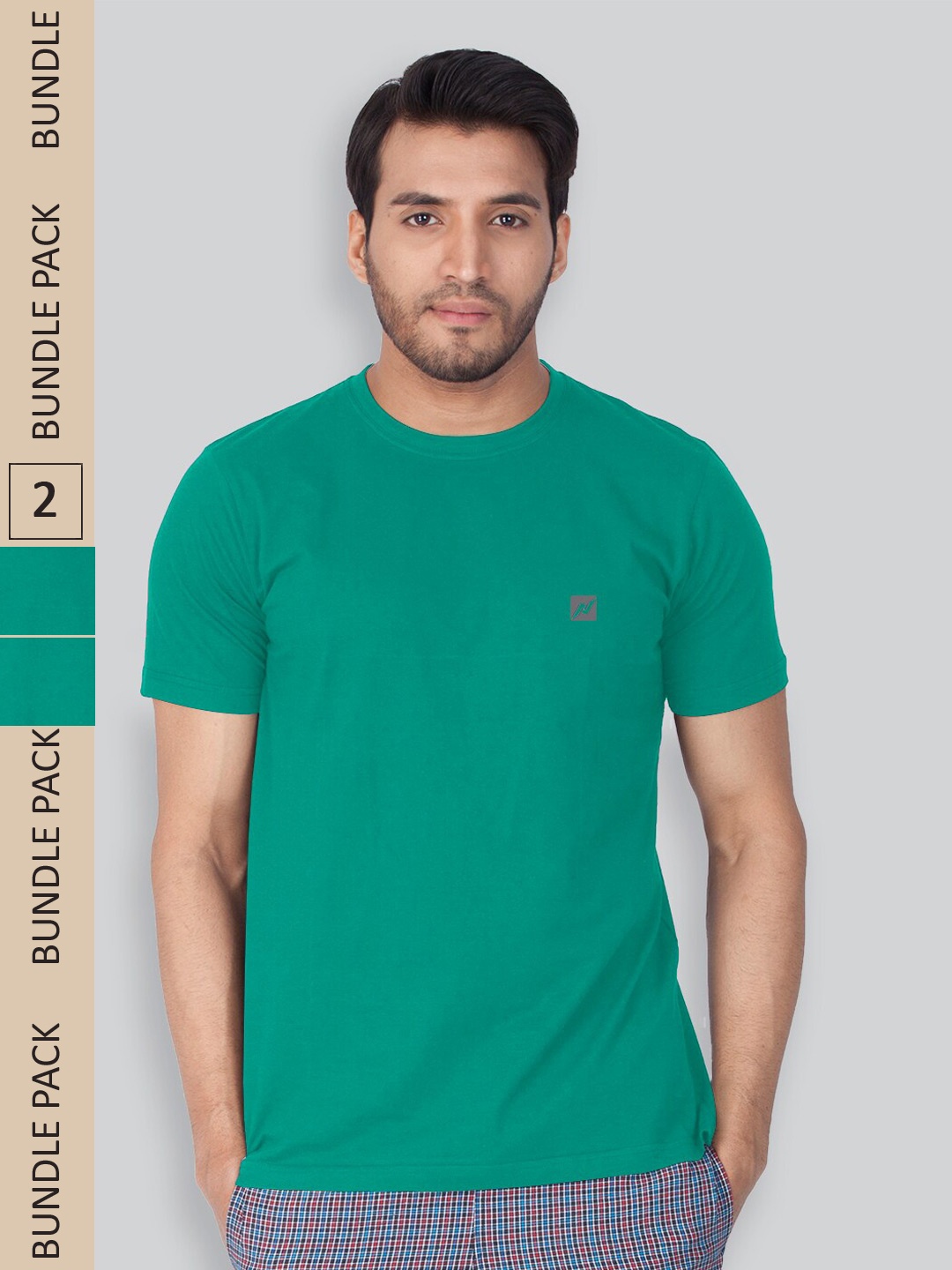 

LUX NITRO Pack of 2 Round Neck Lounge T-shirts, Green