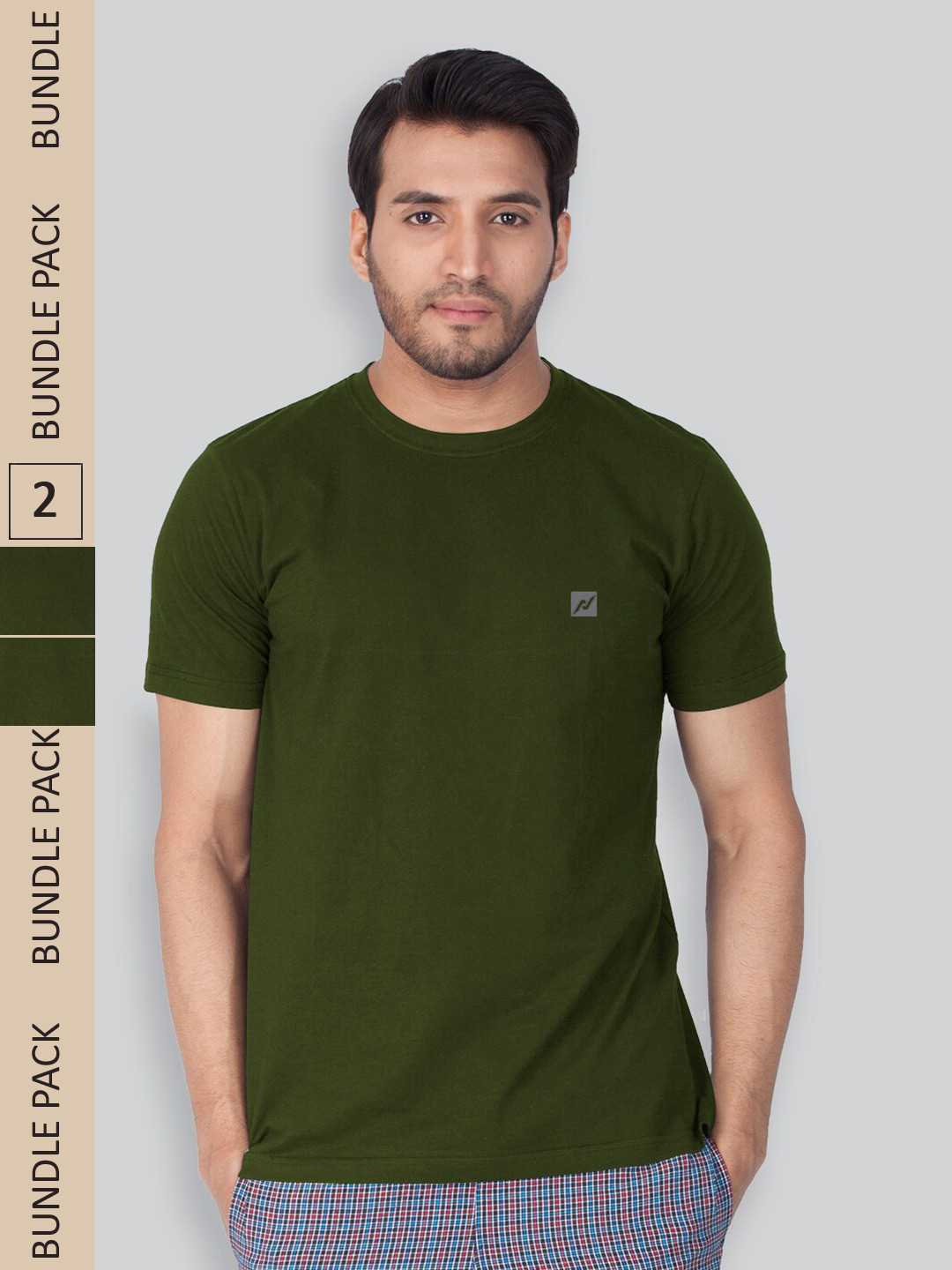 

LUX NITRO Pack of 2 Round Neck Anti Odour T-shirts, Green