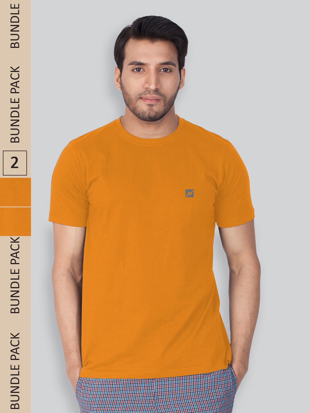 

LUX NITRO Pack of 2 Round Neck Anti Odour T-shirts, Orange