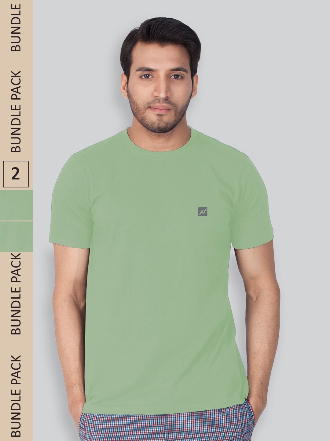 

LUX NITRO Pack of 2 Round Neck Anti Odour T-shirts, Green