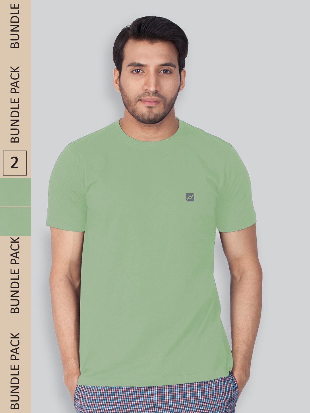 

LUX NITRO Pack of 2 Round Neck Anti Odour T-shirts, Green