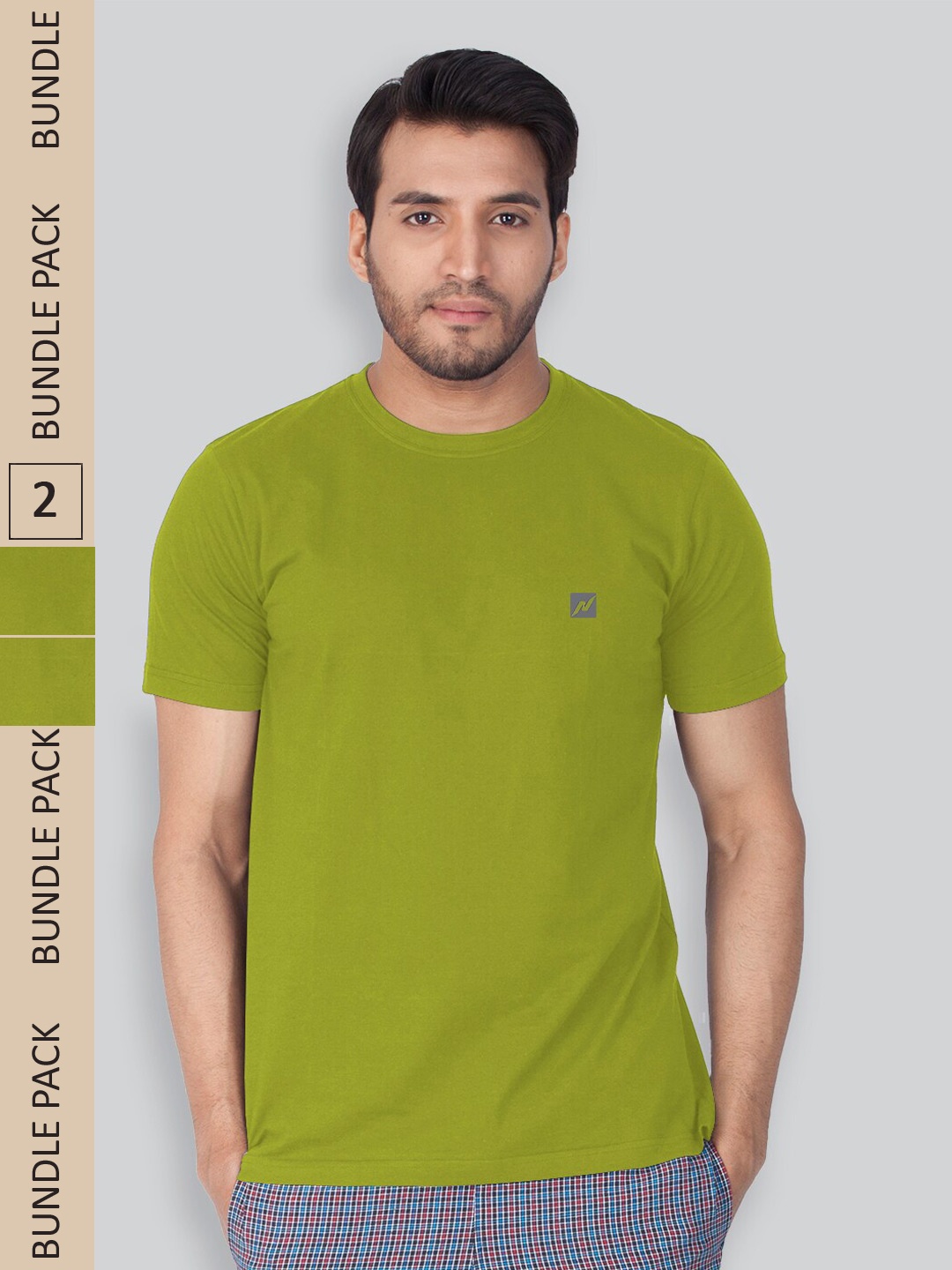 

LUX NITRO Pack of 2 Round Neck Anti Odour T-shirts, Green