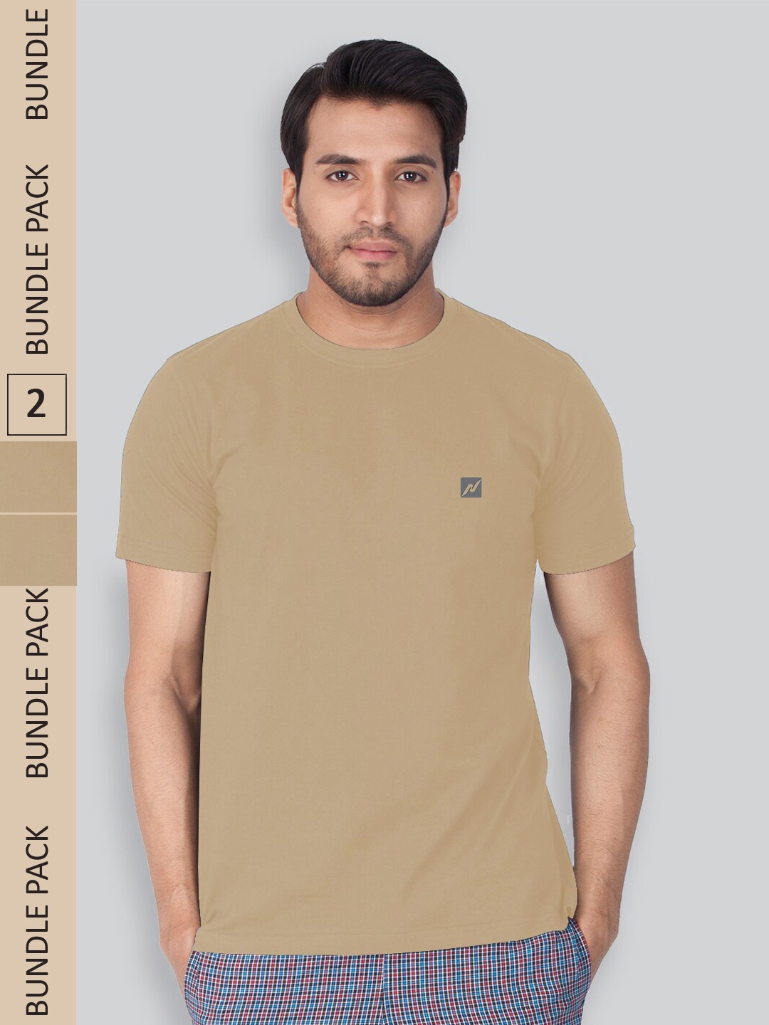 

LUX NITRO Pack of 2 Round Neck Anti Odour T-shirts, Brown