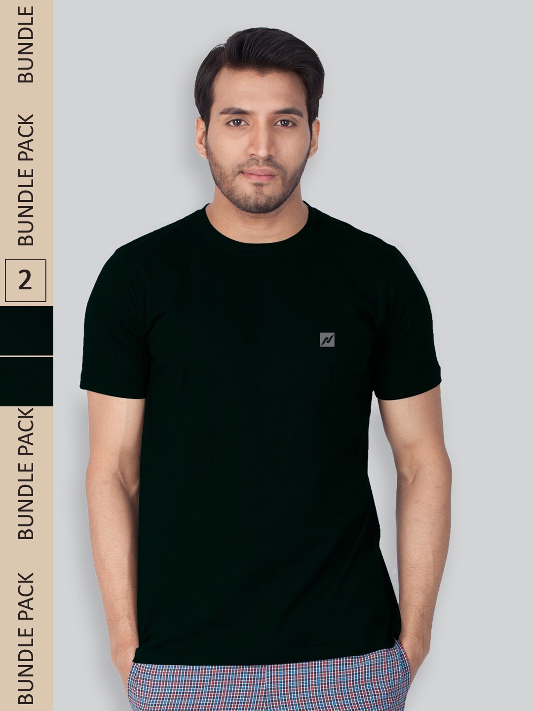 

LUX NITRO Pack of 2 Round Neck Anti Odour T-shirts, Black