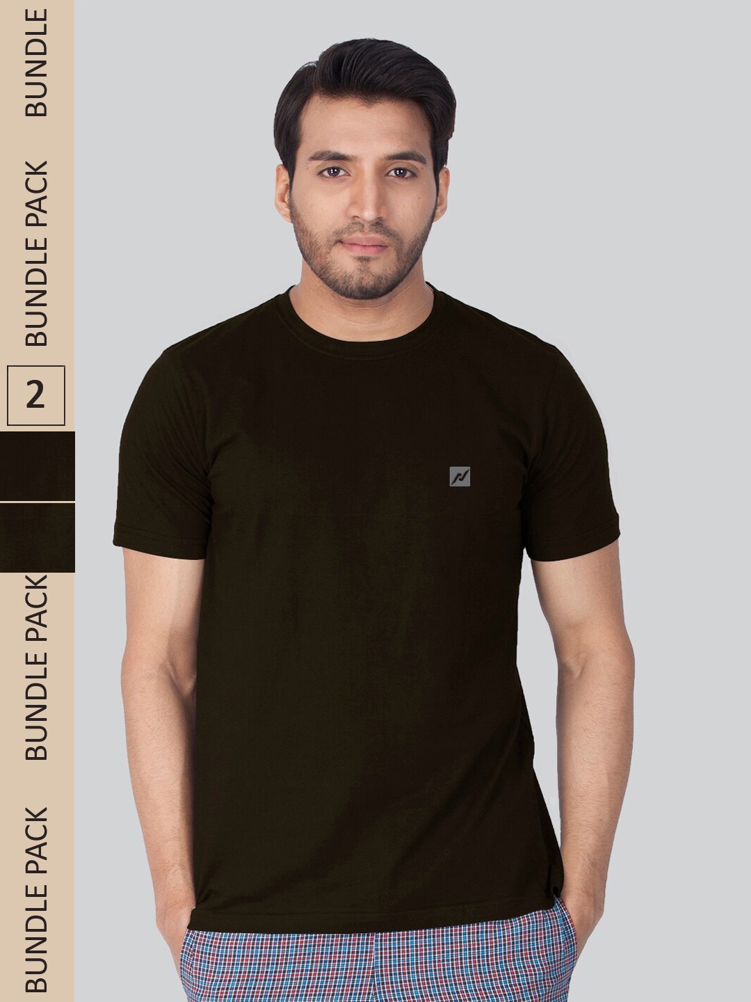 

LUX NITRO Pack Of 2 Round Neck Lounge Tshirt, Black