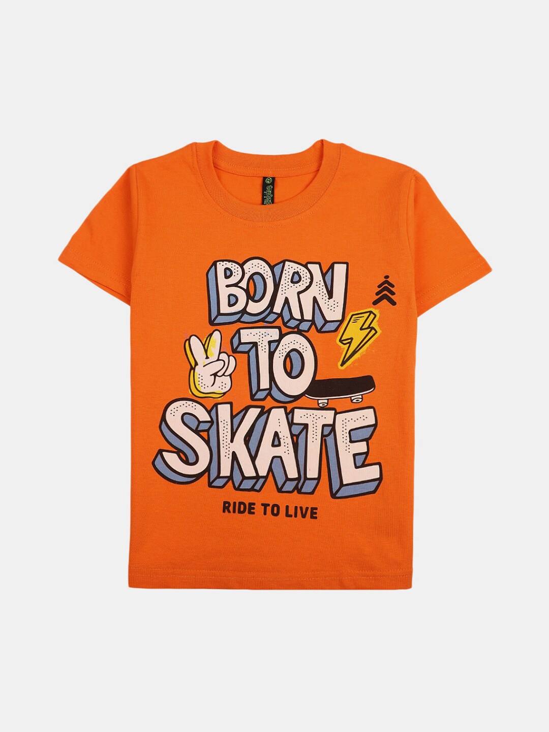 

V-Mart Boys Typography Printed Cotton T-shirt, Orange