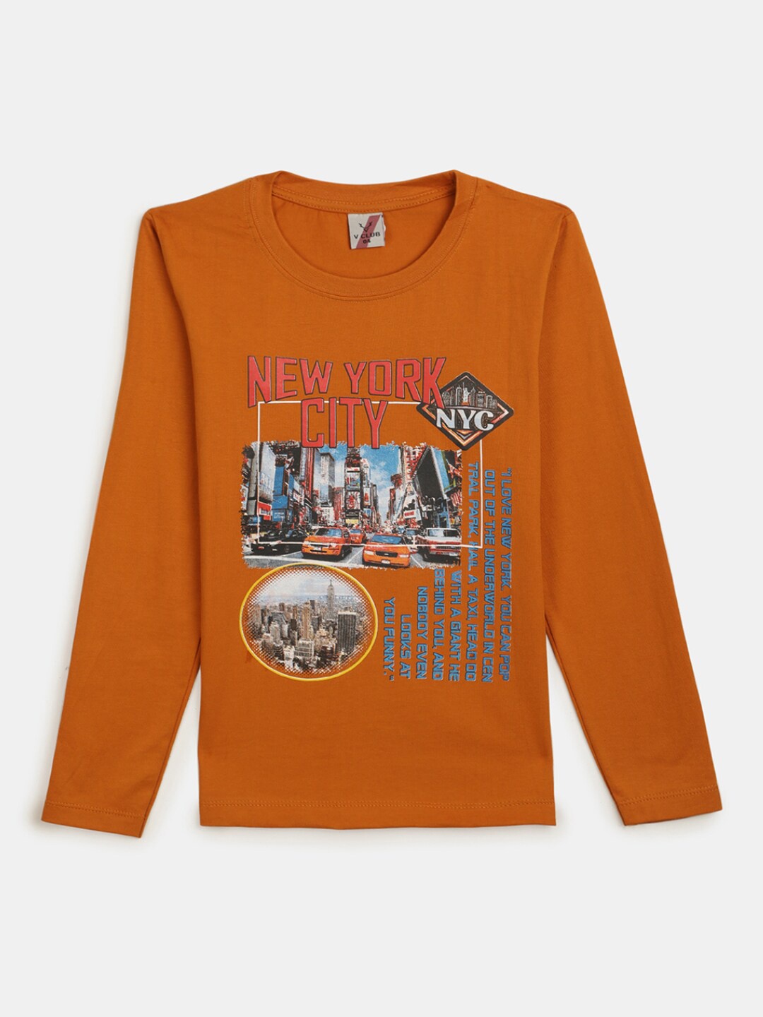 

V-Mart Boys Typography Printed Cotton T-shirt, Rust