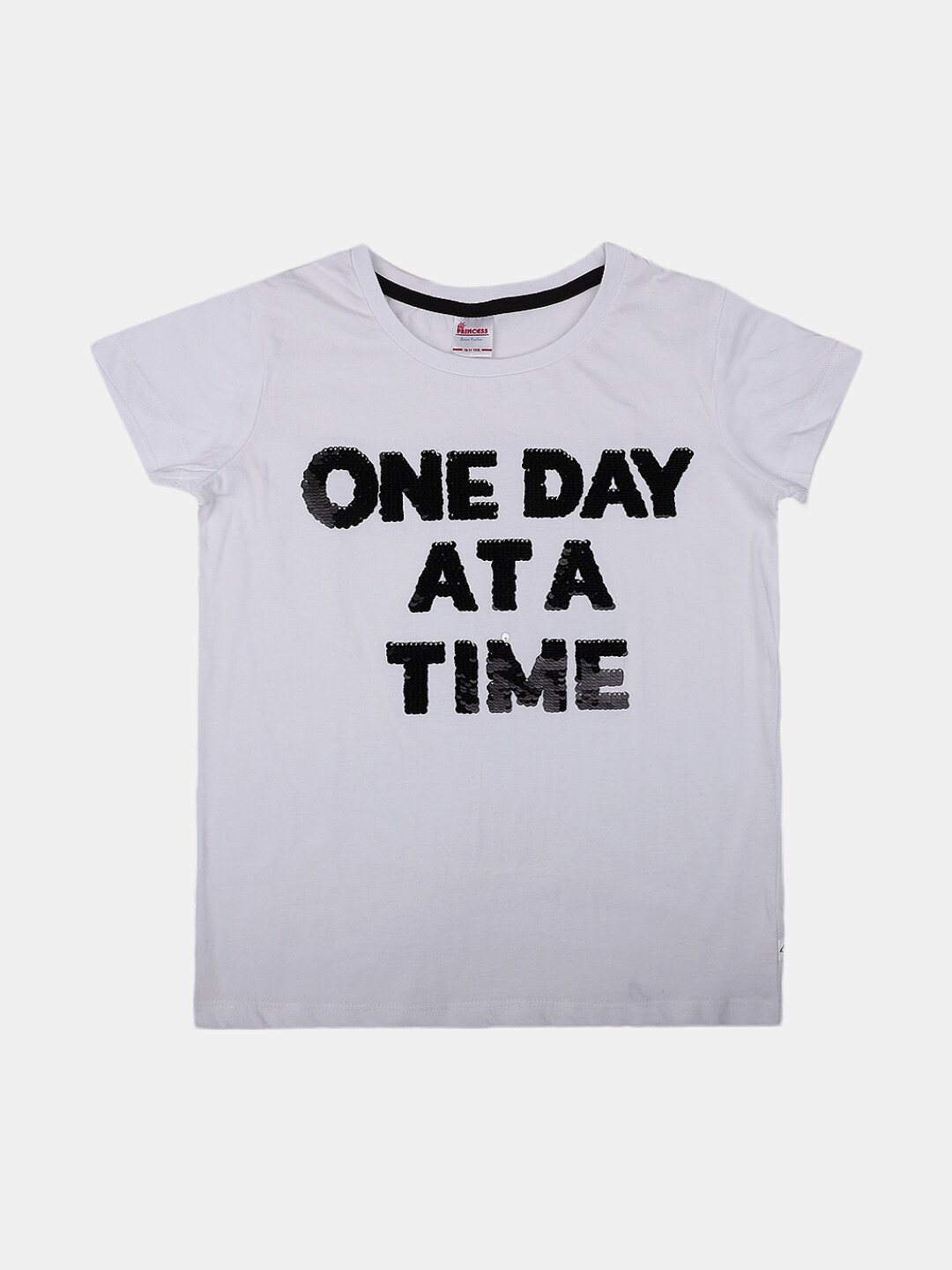 

V-Mart Girls Typography Printed Cotton T-Shirt, White