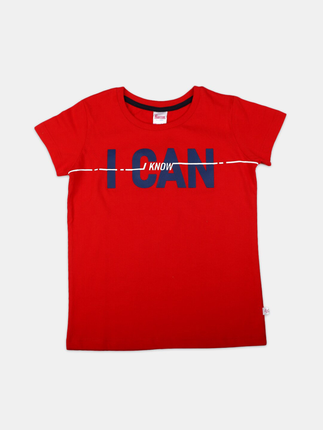 

V-Mart Girls Typography Printed Cotton T-Shirt, Red