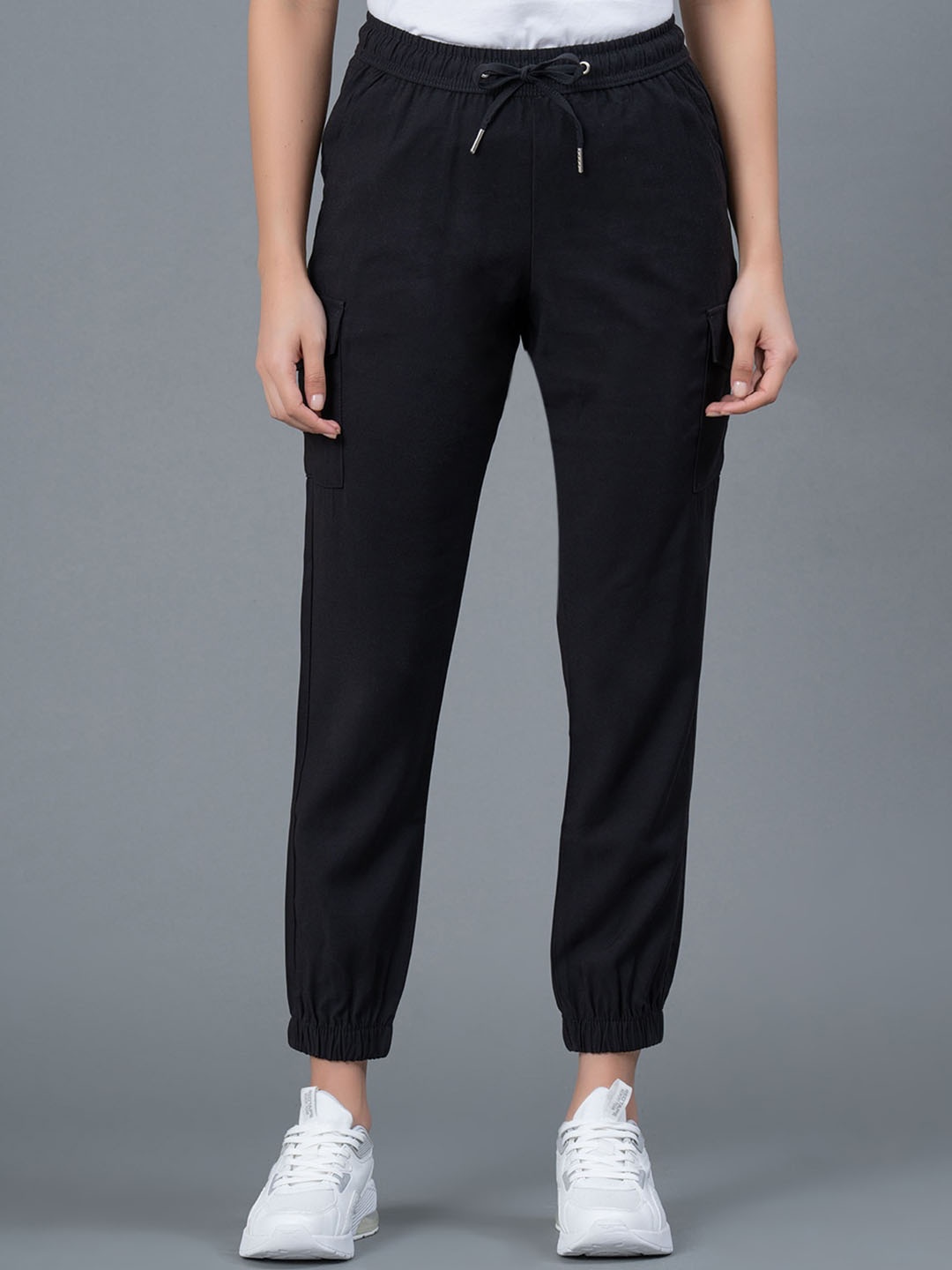 

Mode by Red Tape Women Mid-Rise Joggers, Black