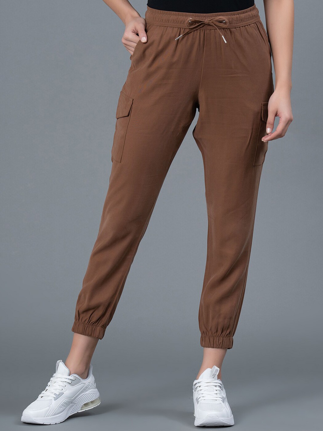 

Mode by Red Tape Women Mid-Rise Joggers, Brown