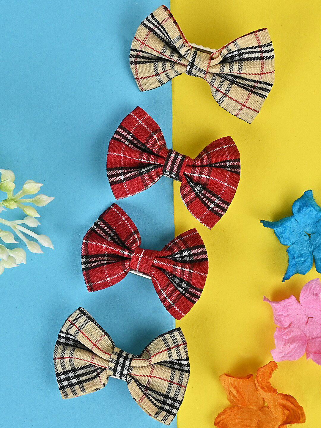 

Asthetika Kids Girls Set of 4 Alligator Hair Clip, Red