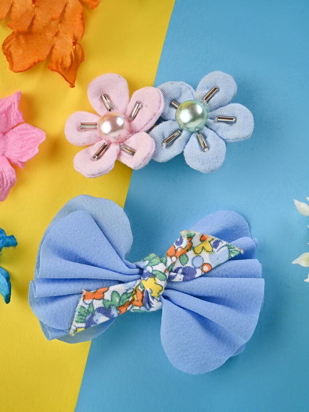 

Asthetika Kids Girls Set of 2 Embellished Alligator Hair Clip, Blue