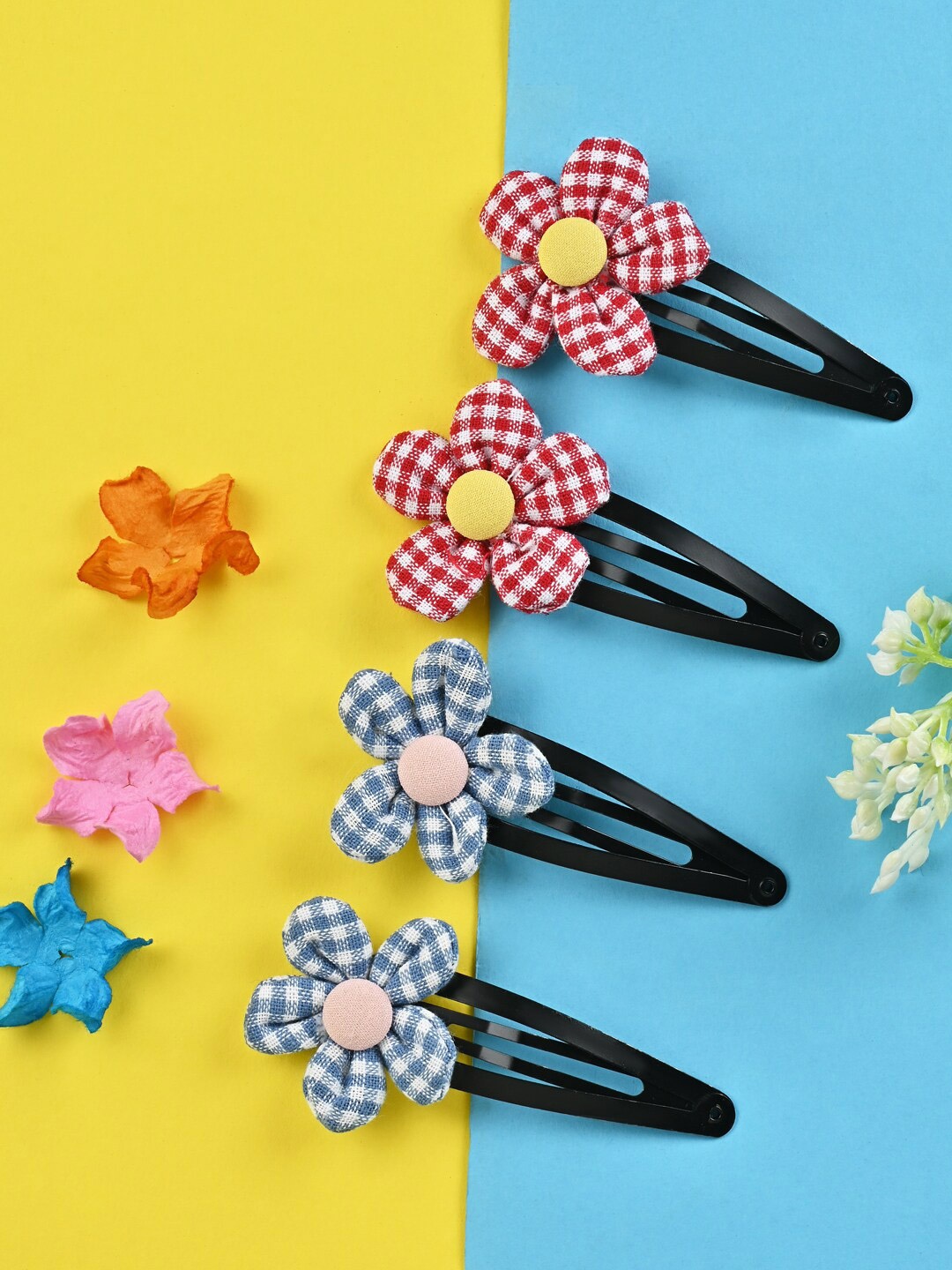 

Asthetika Kids Girls Set of 4 Tic Tac Hair Clip, Red