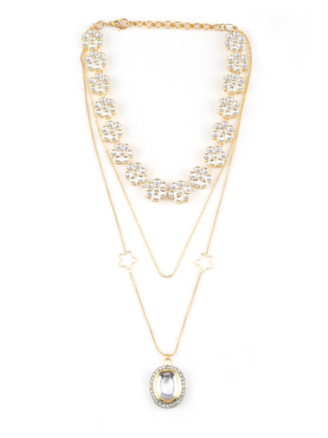 

AccessHer Brass Gold-Plated Layered Necklace