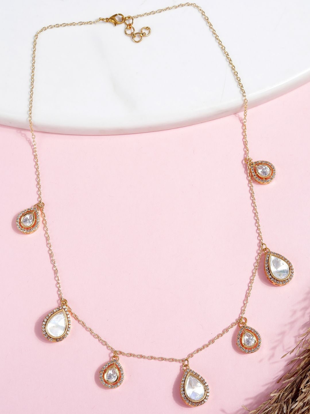 AccessHer Brass Gold-Plated Necklace