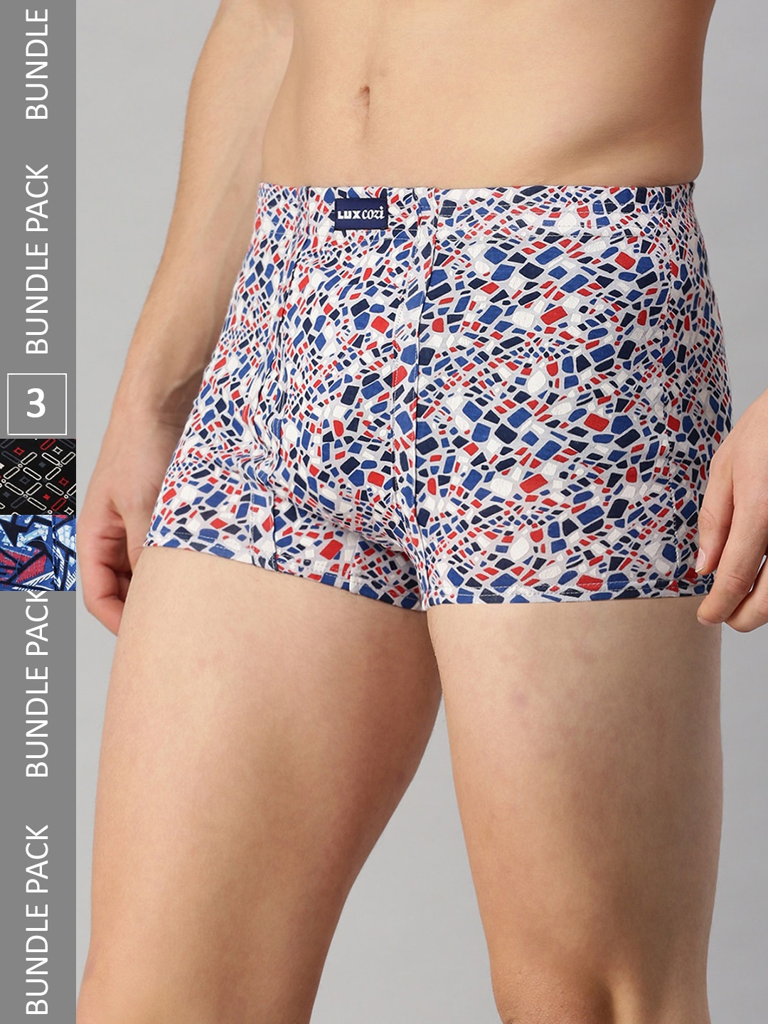 

Lux Cozi Men Pack Of 3 Assorted Cotton Trunks COZI_BIGSHOT_SL_PRINT_IE_AST3_3PC