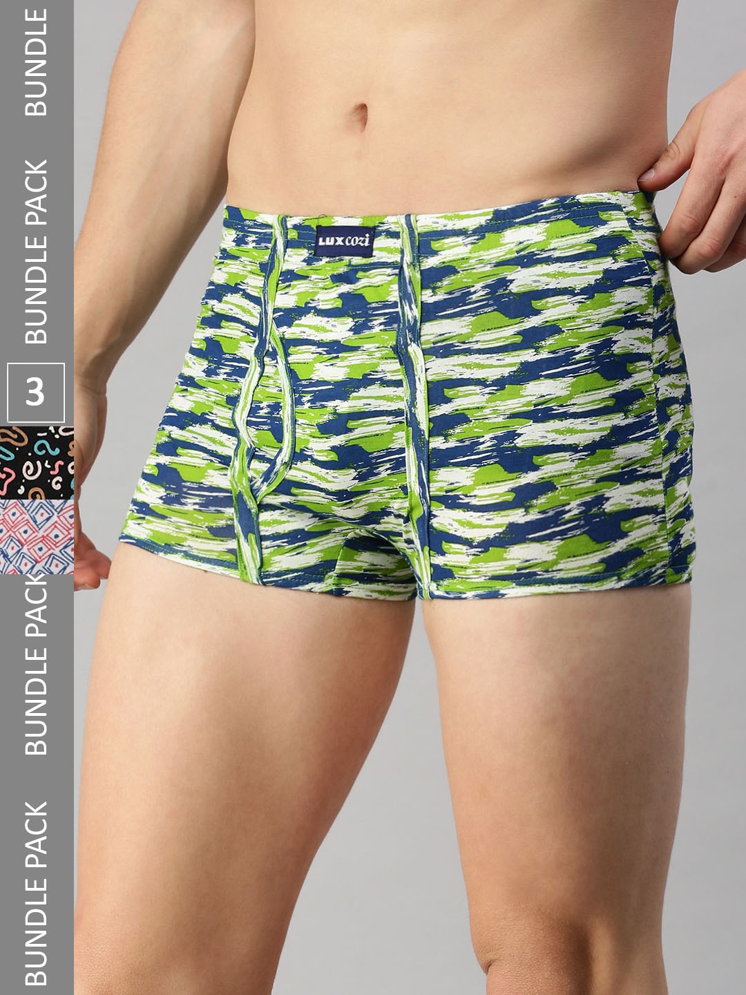 

Lux Cozi Men Pack Of 3 Assorted Cotton Trunk
