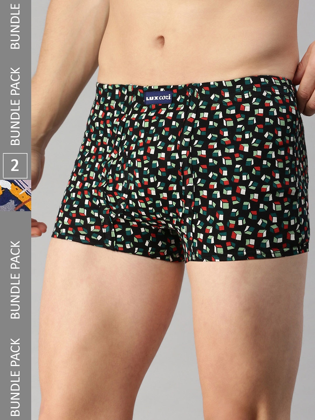 Lux Cozi Men Pack Of 2 Assorted Combed Cotton Trunk