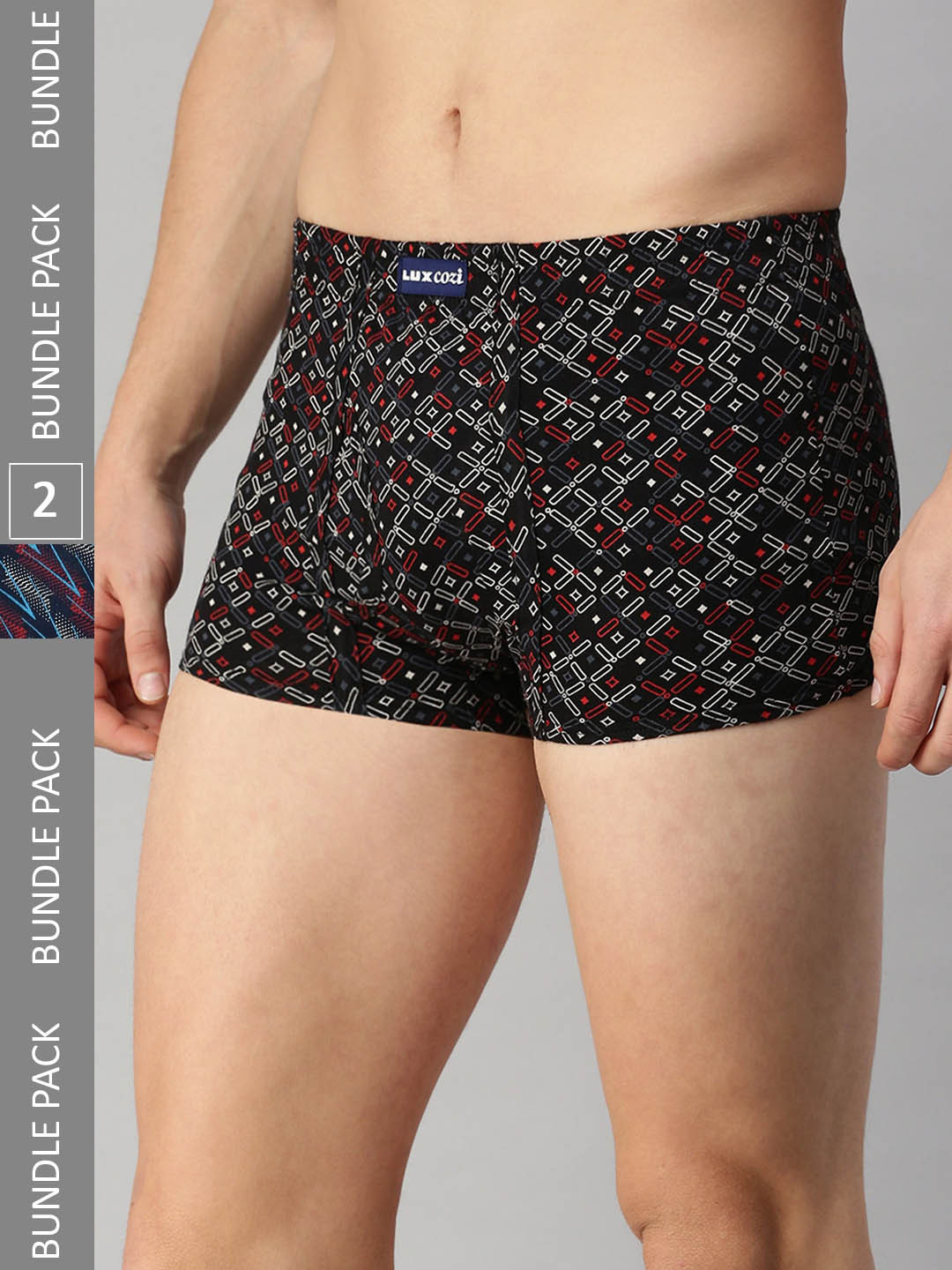 

Lux Cozi Pack Of 2 Assorted Skin-friendly Label free comfort Short Cotton Trunk