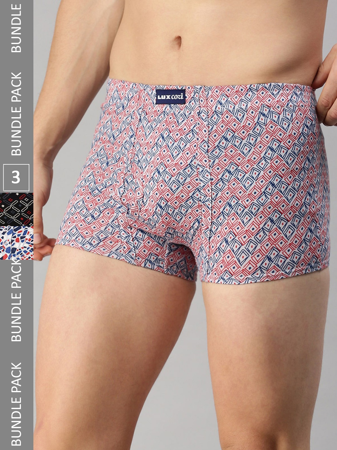 

Lux Cozi Men Pack Of 3 Assorted Cotton Trunks COZI_BIGSHOT_SL_PRINT_IE_AST5_3PC