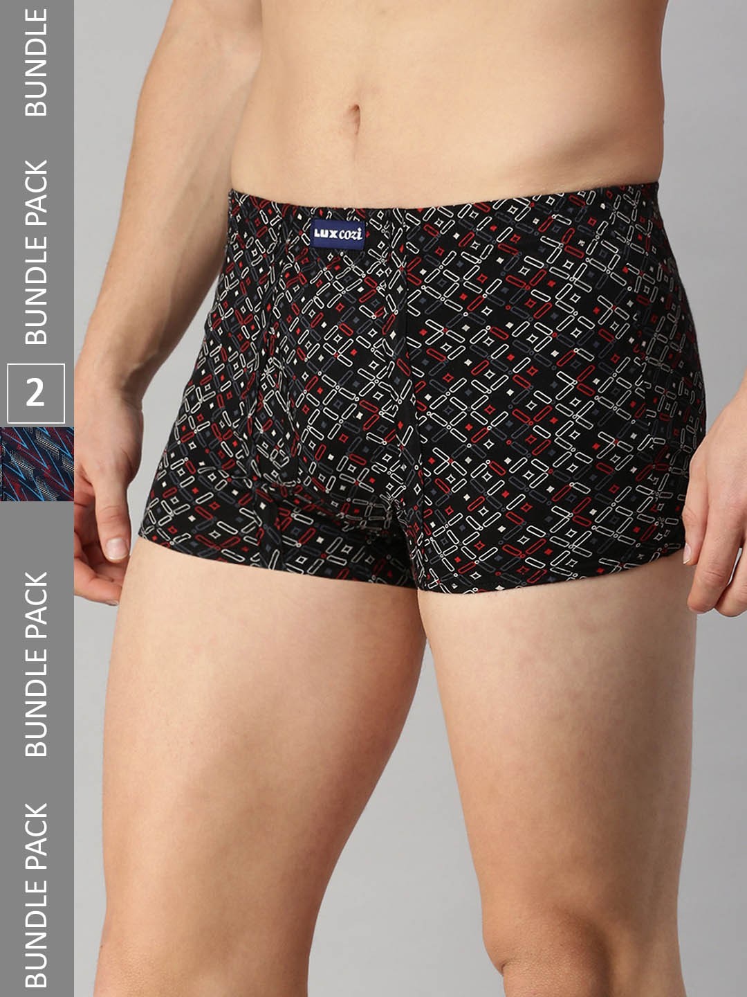 

Lux Cozi Men Pack Of 2 Assorted Skin-friendly Label Free Comfort Short Cotton Trunk