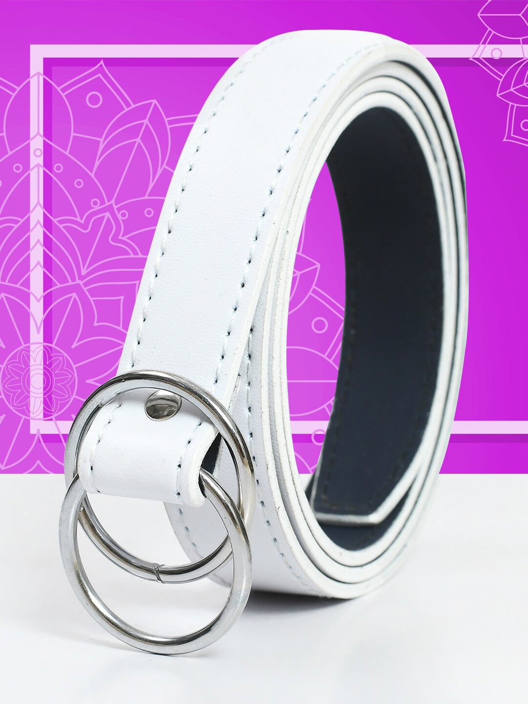 

Kastner Women Slider Buckle Artifical Leather Belt, White