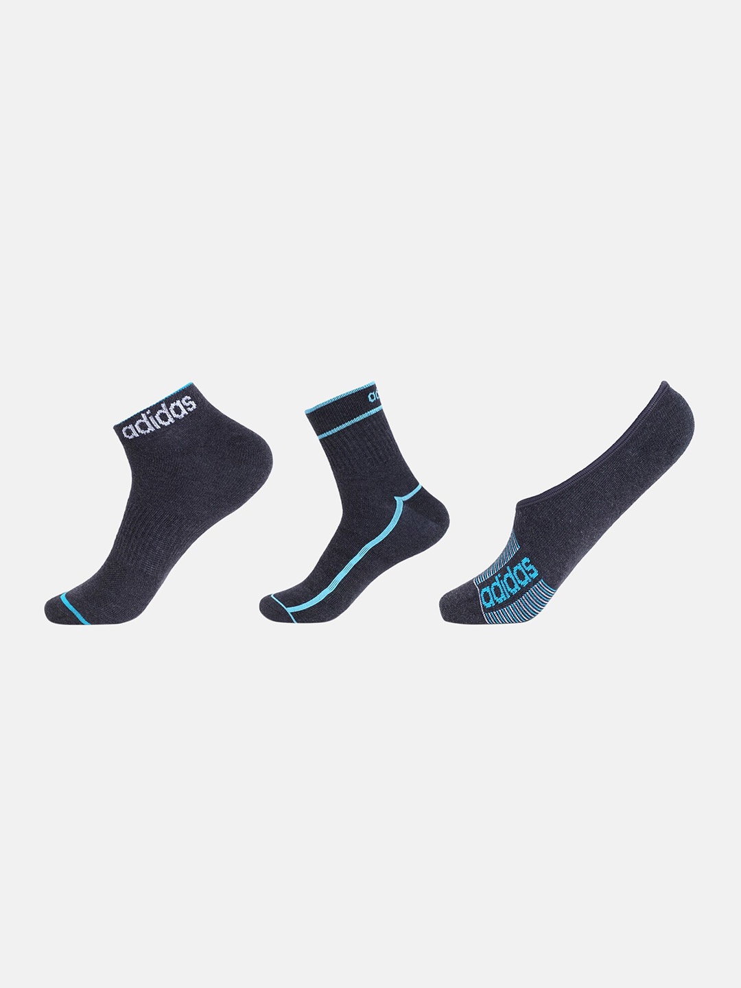 

ADIDAS Pack Of 3 (1 Low Cut,1 Ankle and 1 No-Show) Cotton Socks, Charcoal