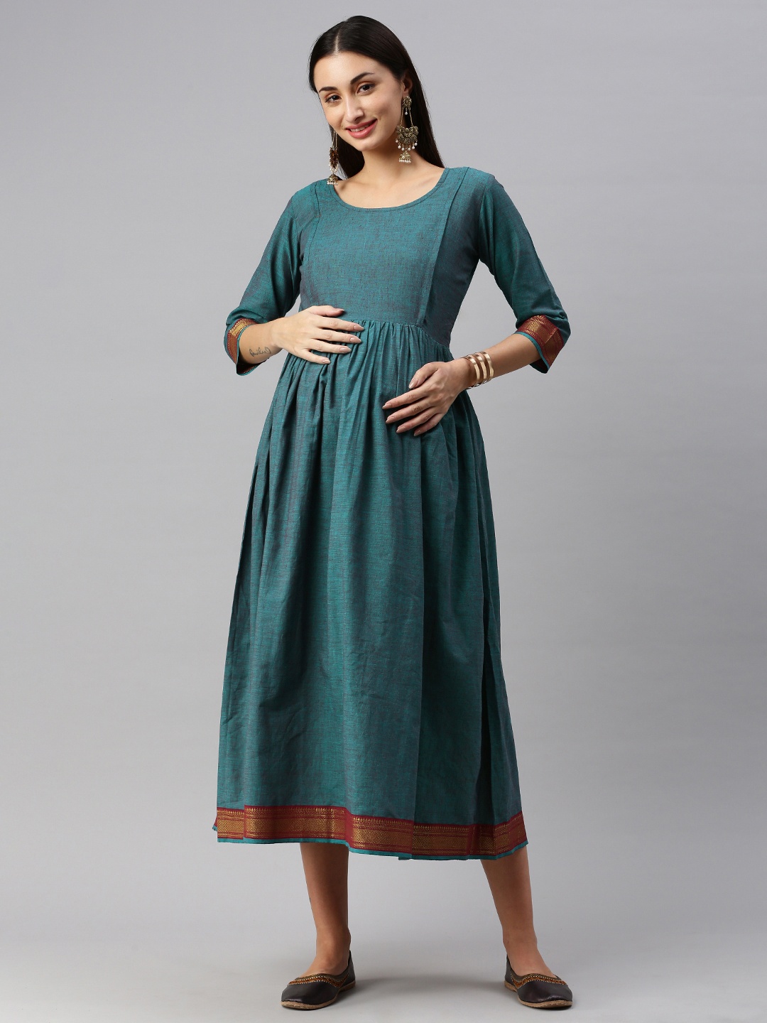 

Swishchick Maternity Cotton Dress, Teal