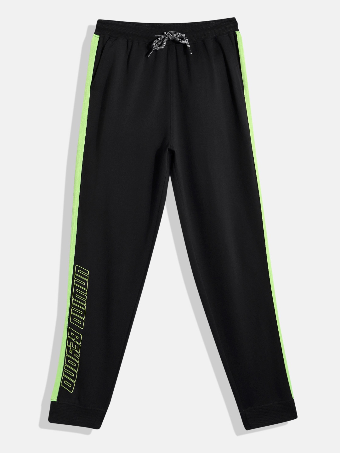 

HERE&NOW Boys Typography Printed Joggers, Black