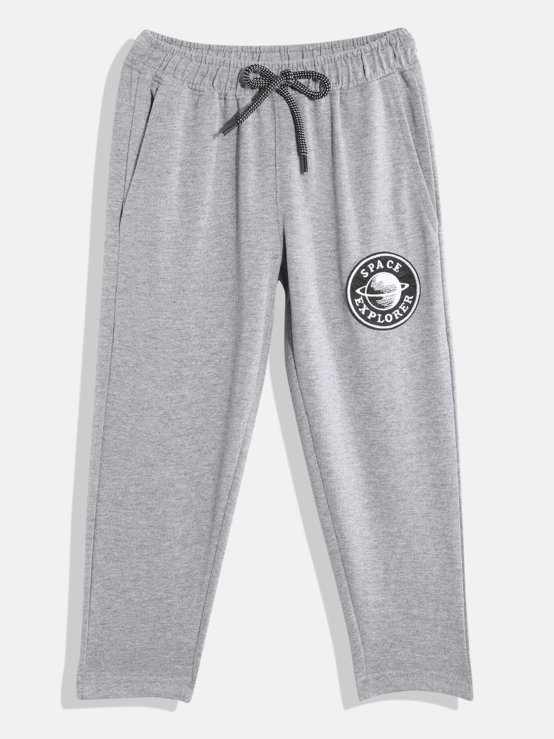 

HERE&NOW Boys Printed Track Pants, Grey melange