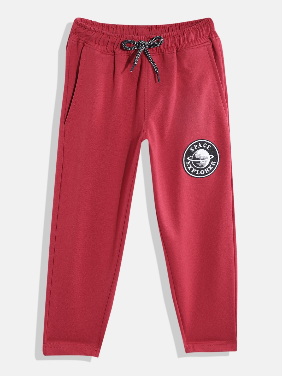 

HERE&NOW Boys Graphic Printed Regular Fit Track Pants, Red