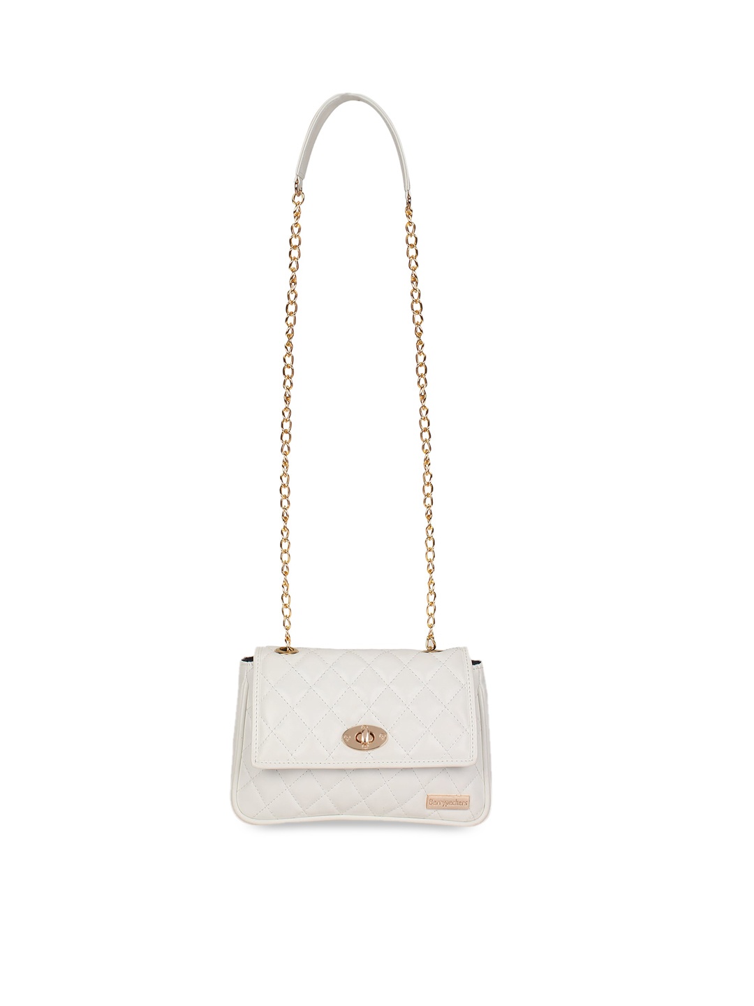 

Berrypeckers Textured Structured Sling Bag With Quilted, White
