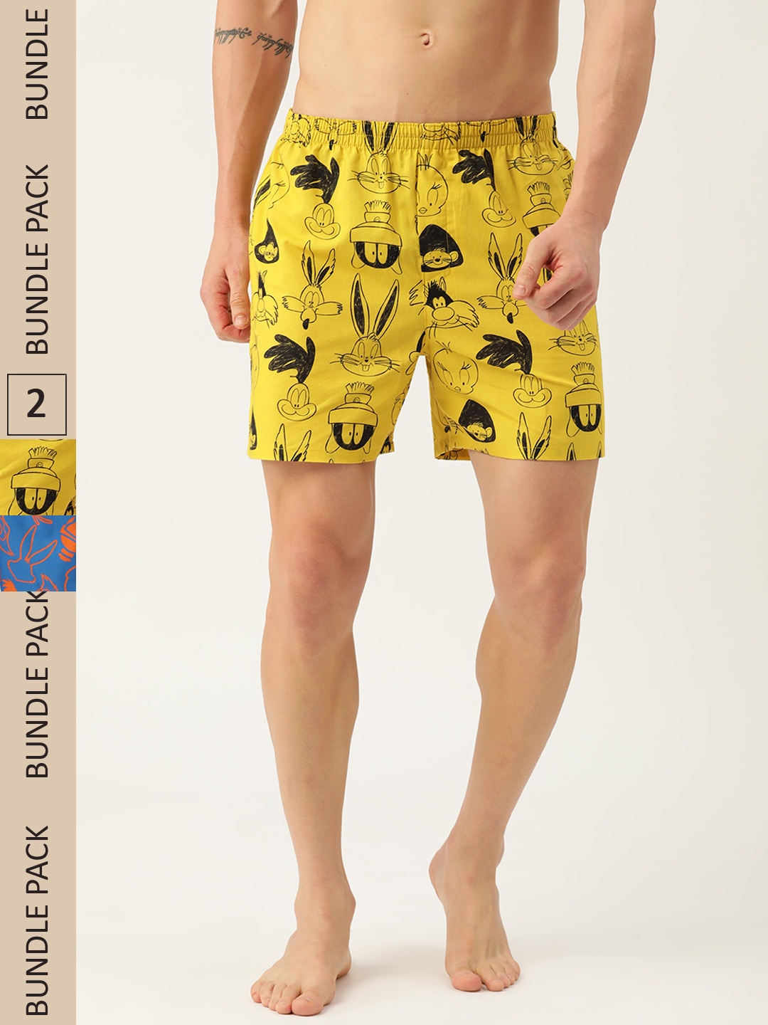 

Kook N Keech Pack Of 2 Looney Tunes Printed Pure Cotton Boxers, Blue