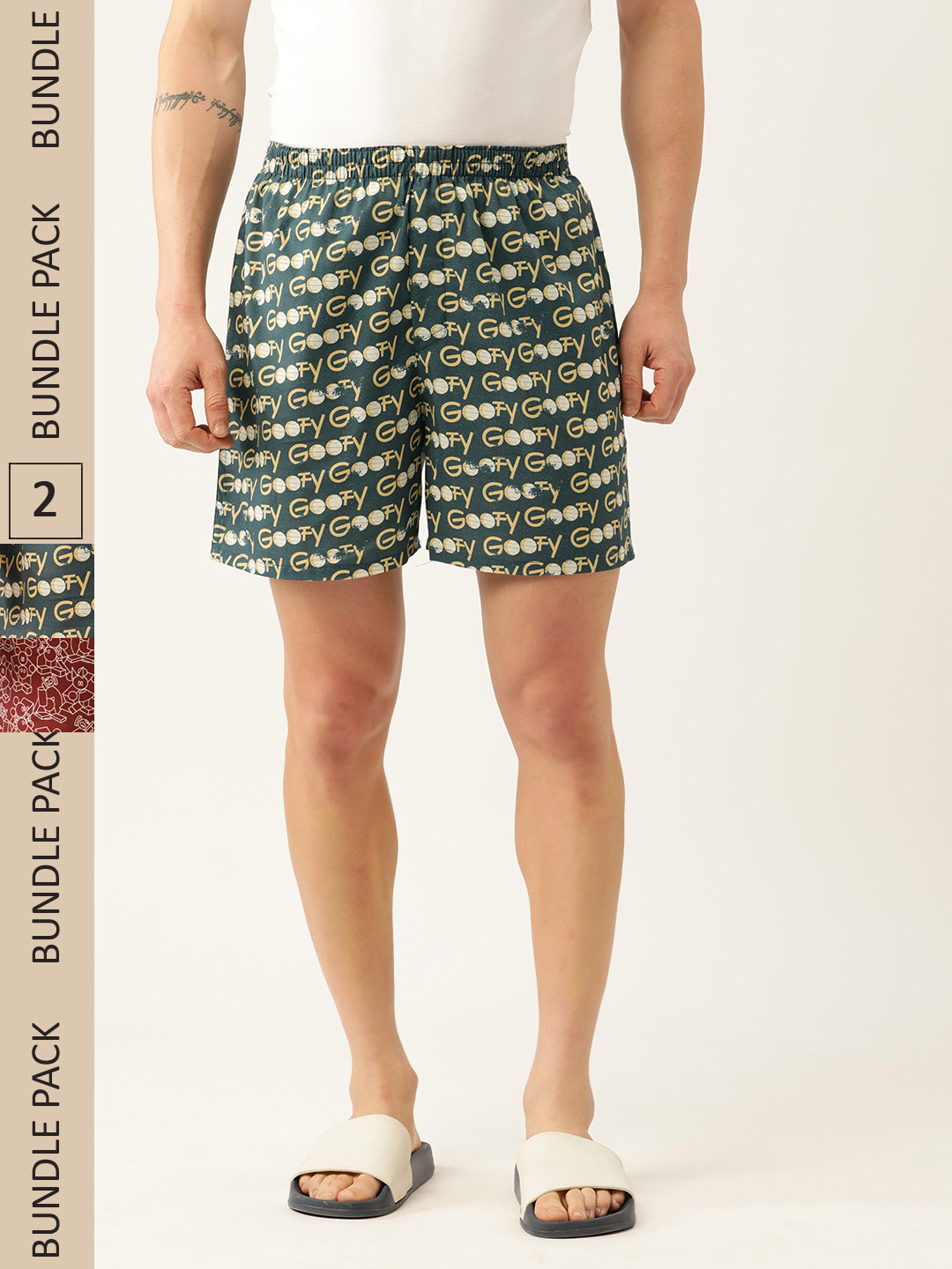 

Kook N Keech Men Set of 2 Disney Printed Cotton Boxers KS22M766, Maroon
