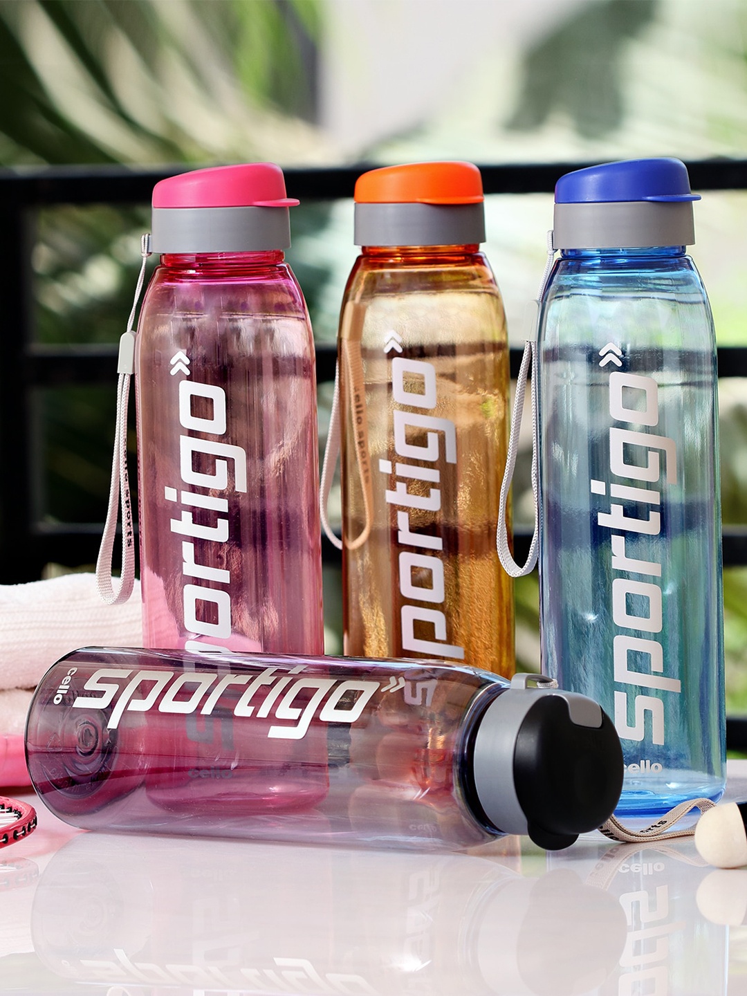 

Cello Set Of 4 Sportigo Orange Safe Plastic Water Bottle - 1L