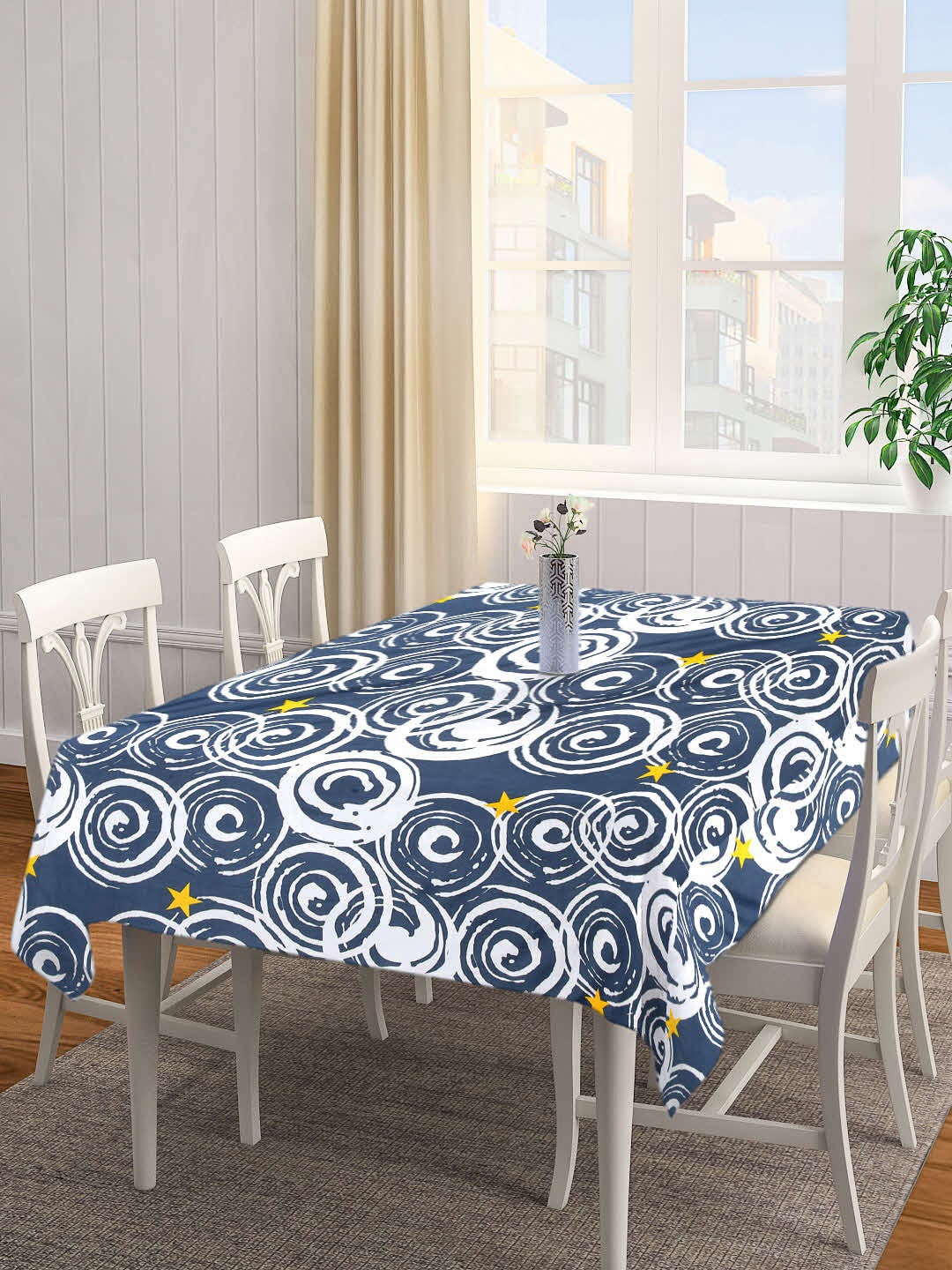 

Arrabi Grey & White Printed 8-Seater Table Cover